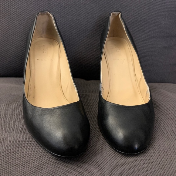 J.Crew Mona Round Toe Black Leather Pumps - Size 11 - Picture 7 of 16